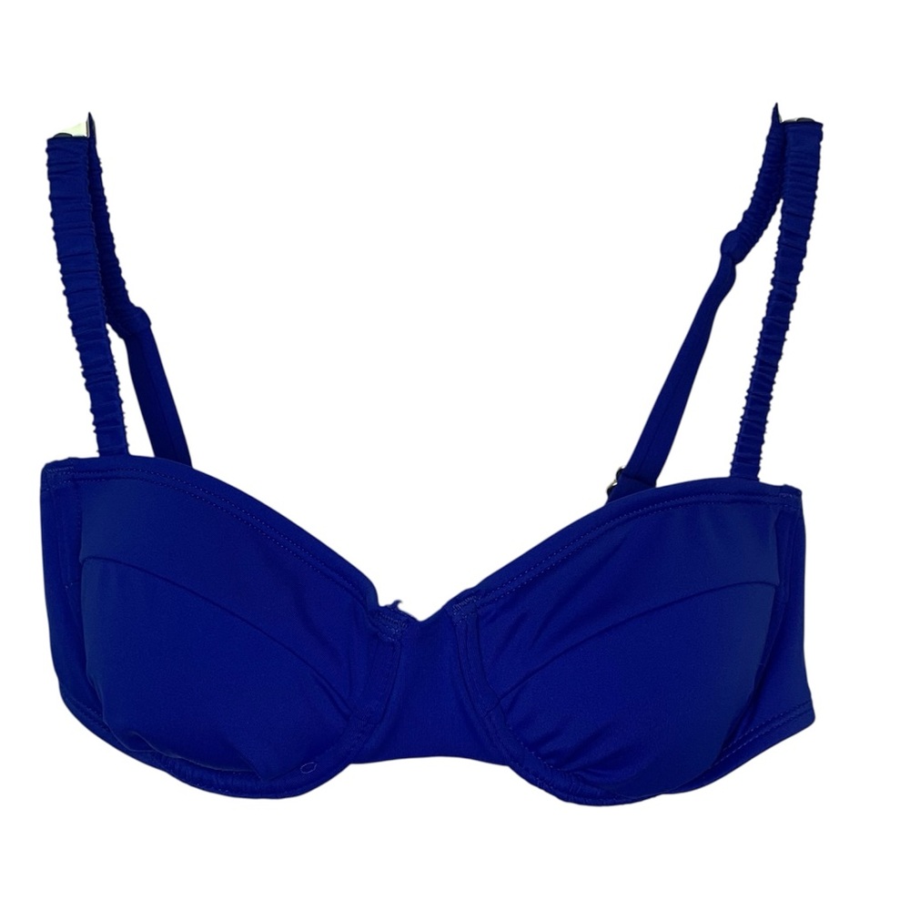 Wild Fable Blue Women's Ruched Strap Underwire Bikini Top Size XXS TOP ONLY